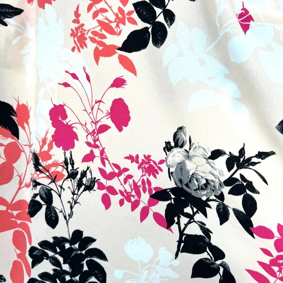 Talbots Petites Sz 10P Black Pink Floral Blouse Shirt Top Short Sleeve Business - Picture 6 of 8